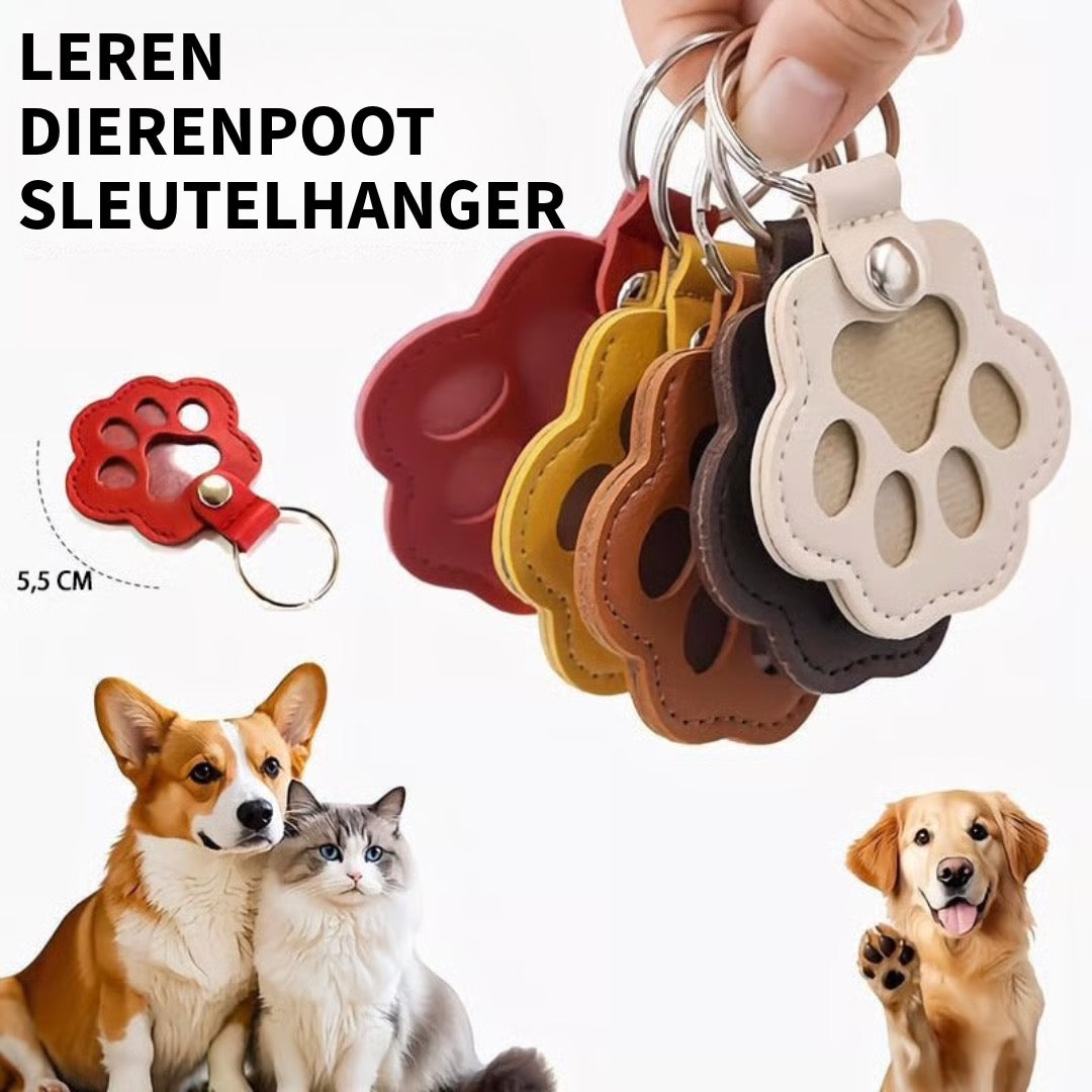 Leren Dierenpoot Sleutelhanger