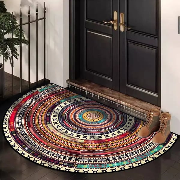 Boho Stijl Halfronde Deurmat – Antislip & Zacht