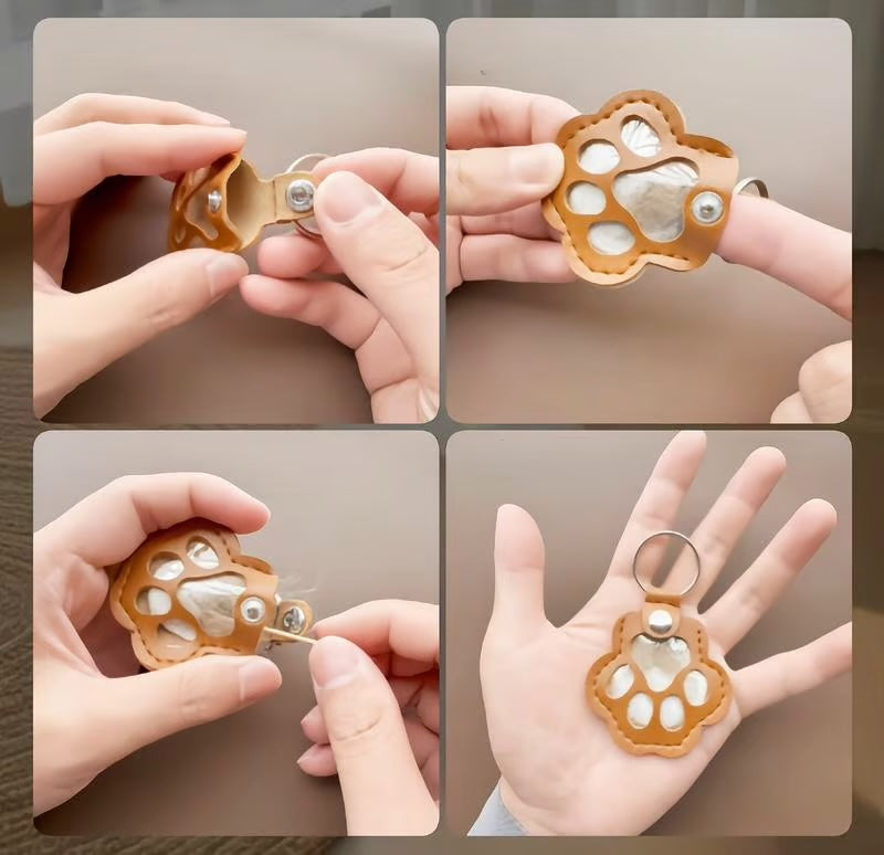 Leren Dierenpoot Sleutelhanger