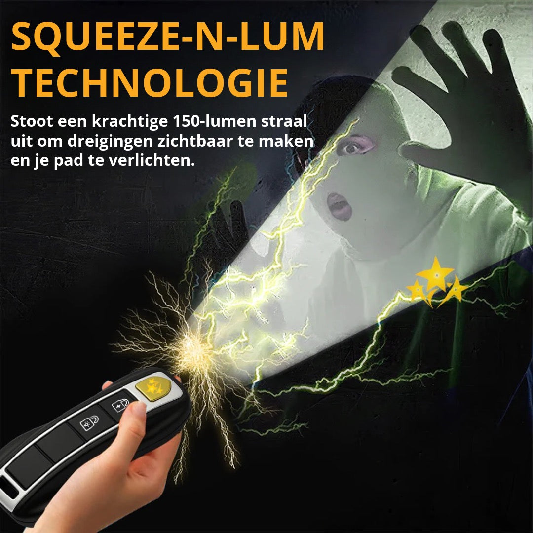 Zelfverdedigingszaklamp in Autosleutelvorm