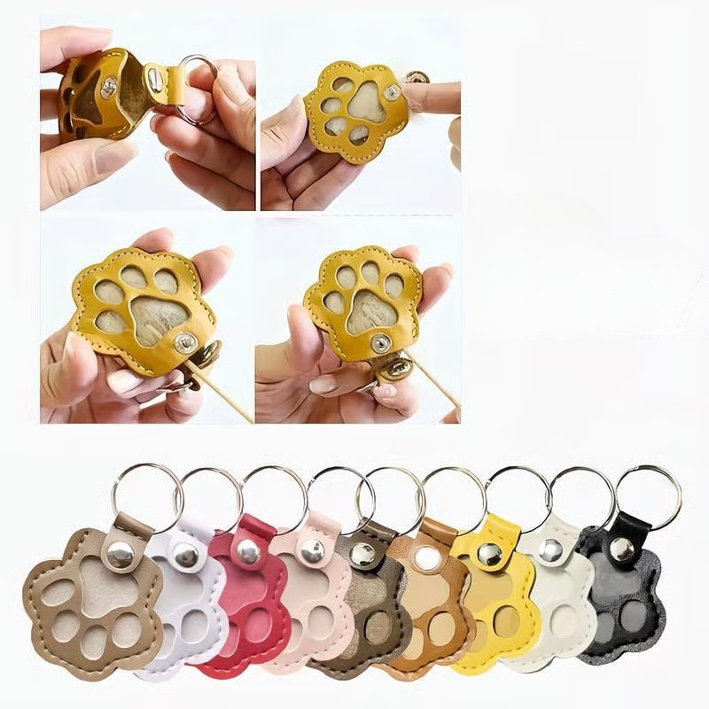 Leren Dierenpoot Sleutelhanger