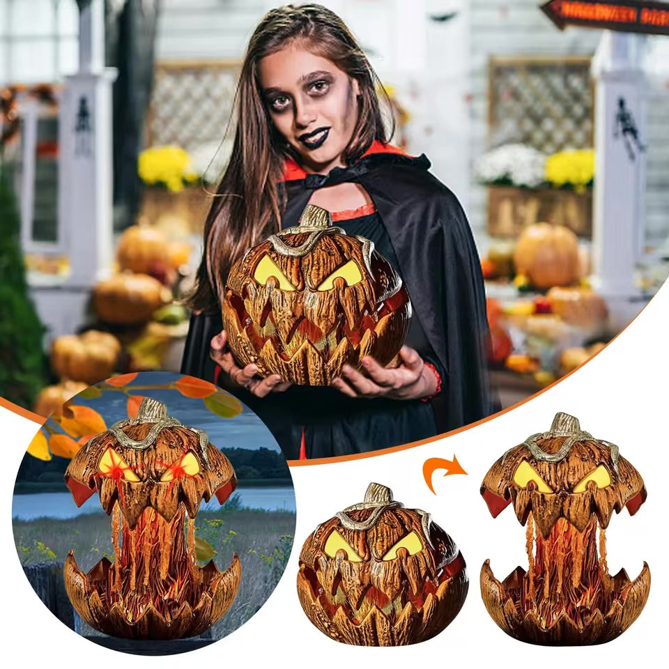 Griezelige Halloween Pompoen met Bewegende Effecten en LED-Licht