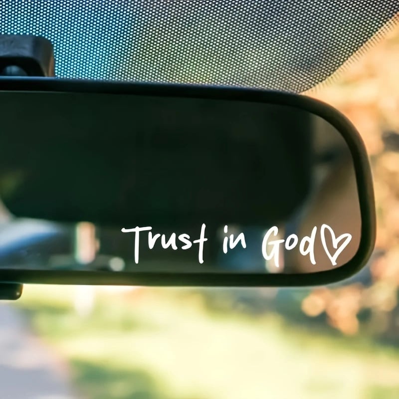 Trust in God Achteruitkijkspiegel Sticker