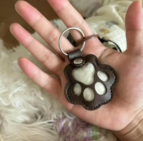 Leren Dierenpoot Sleutelhanger