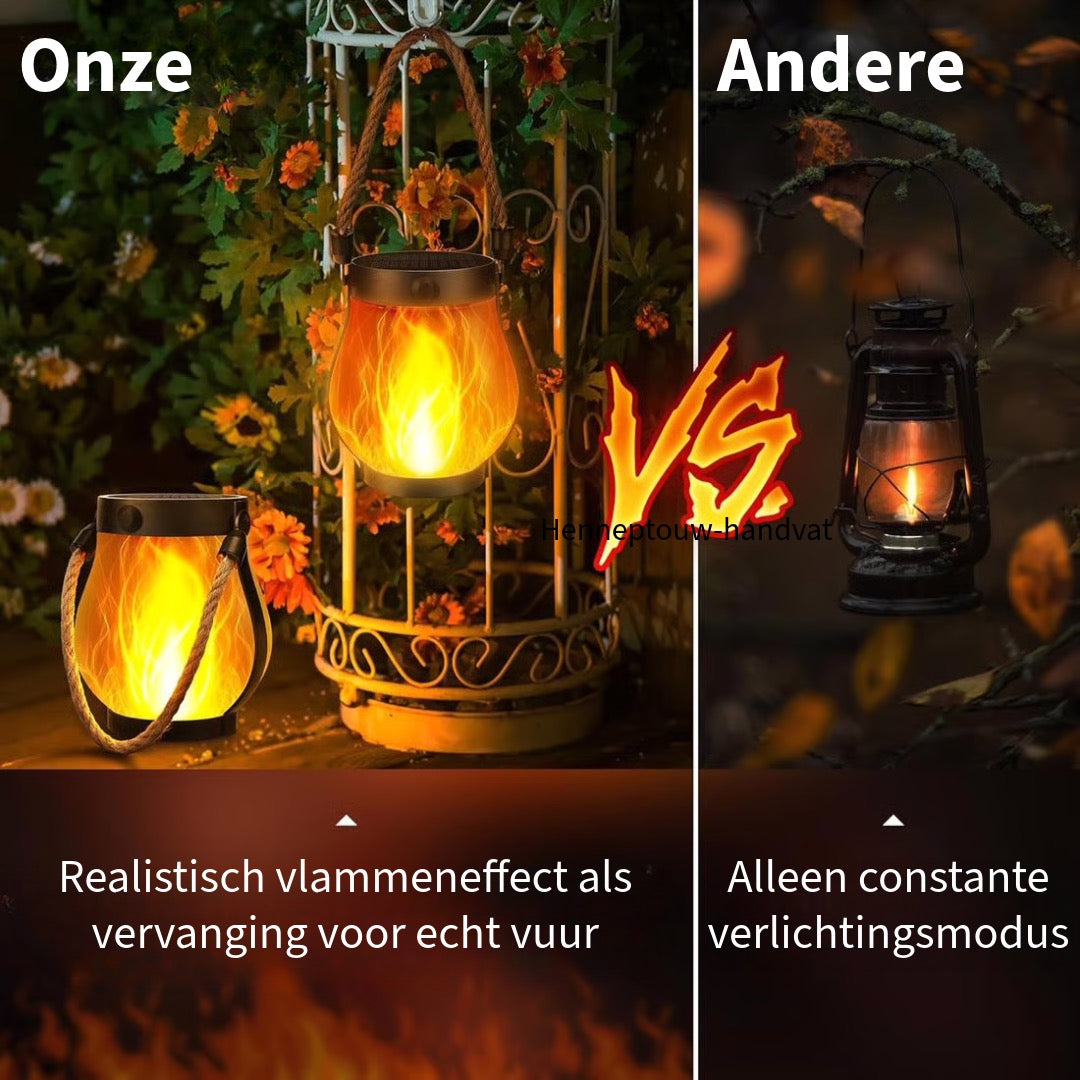 Dansende Vlammen Zonne-Energie Lantaarn