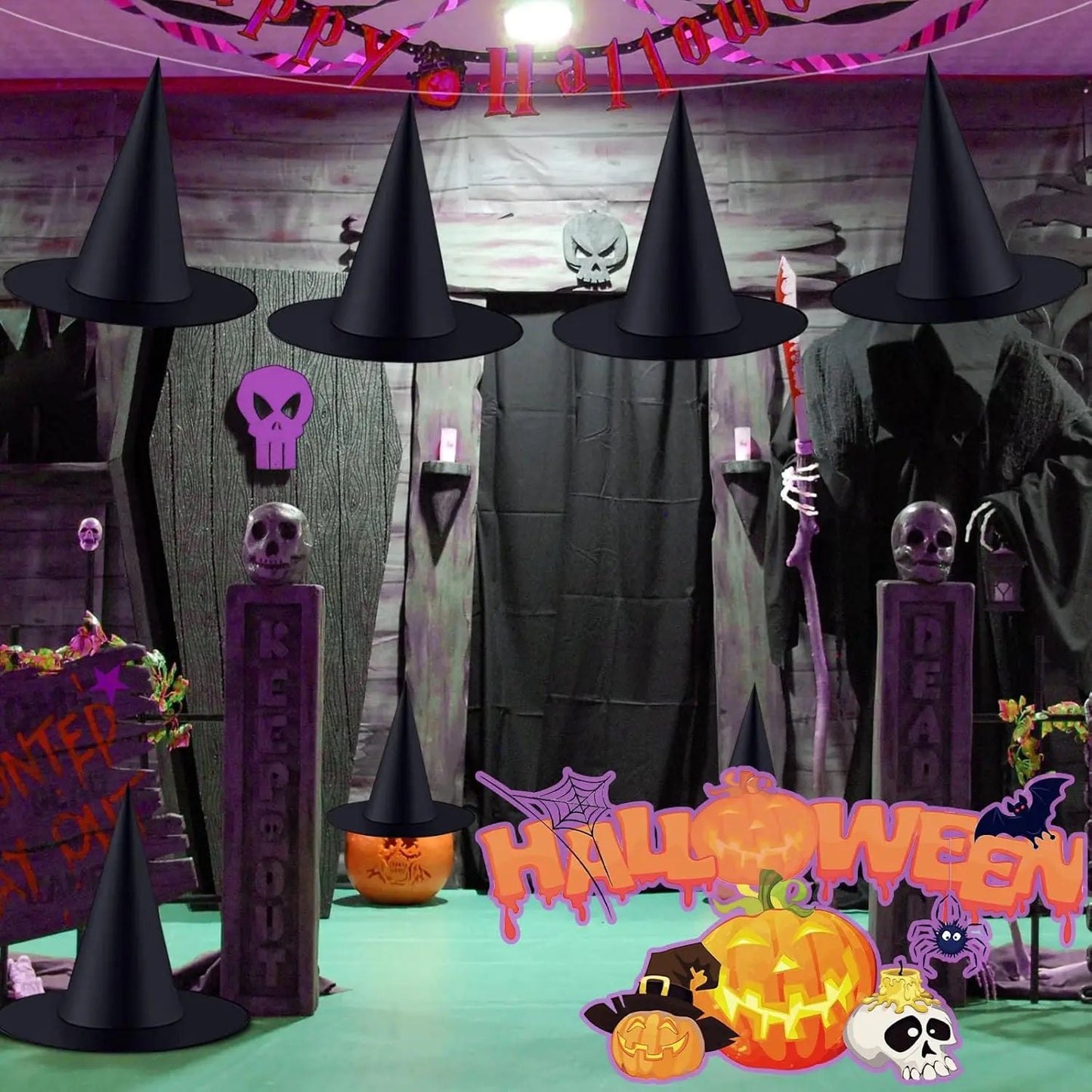 Zwevende Heksenhoed - Halloween decoratie