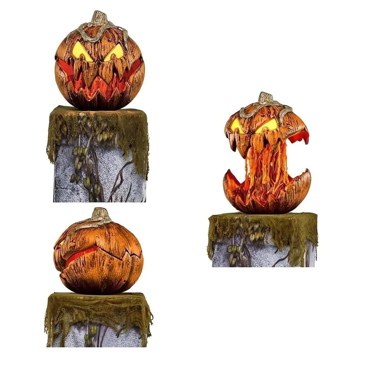 Griezelige Halloween Pompoen met Bewegende Effecten en LED-Licht