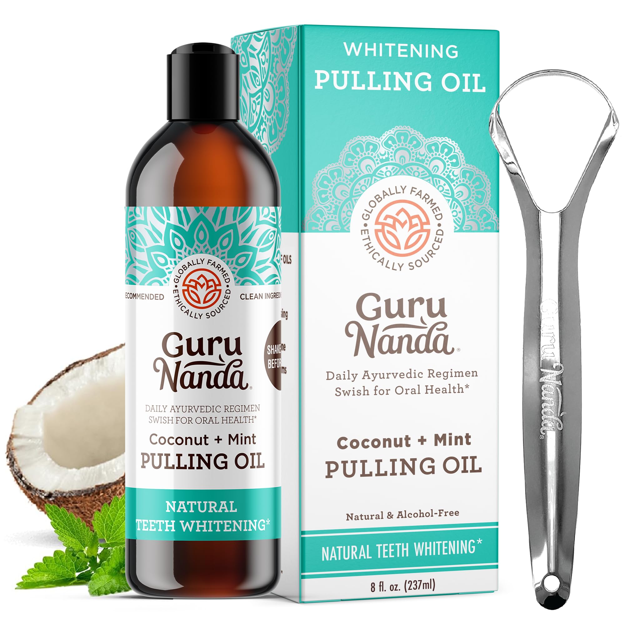 Natuurlijke Whitening Mondspoeling + Tong Schraper