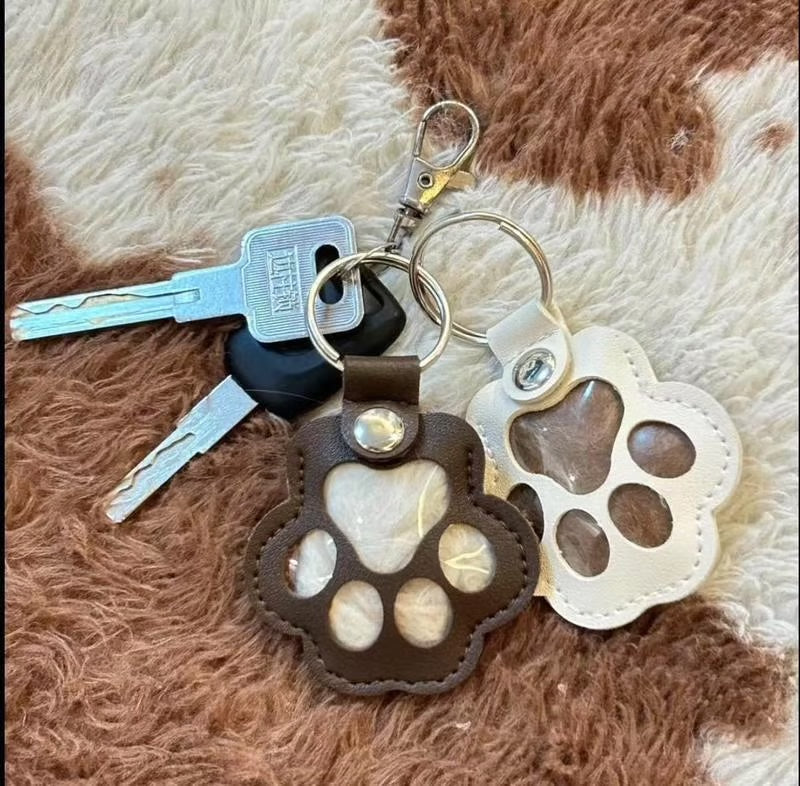 Leren Dierenpoot Sleutelhanger