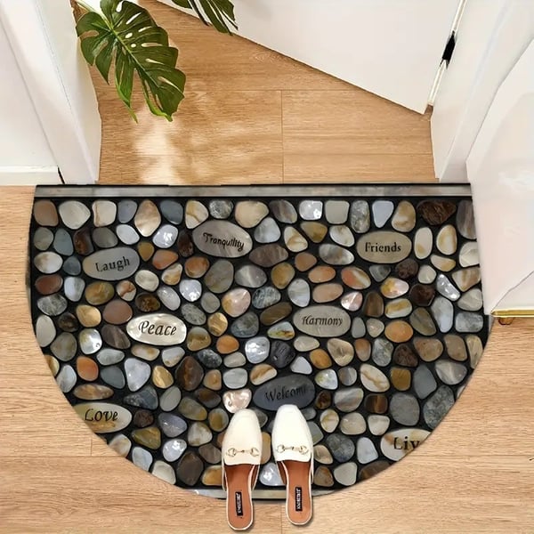 Boho Stijl Halfronde Deurmat – Antislip & Zacht
