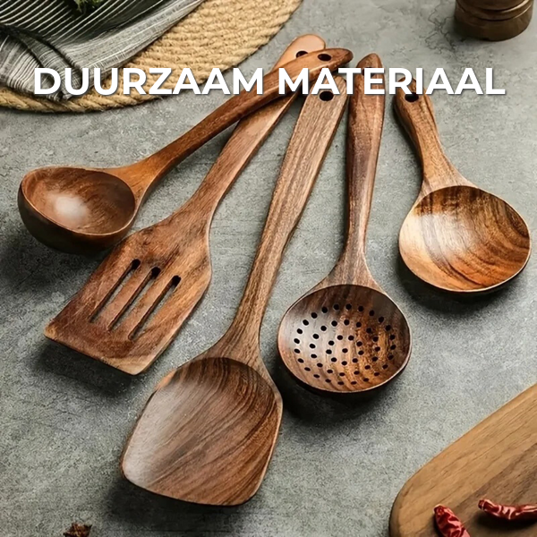 Houten Keukenset | 5 Stuks