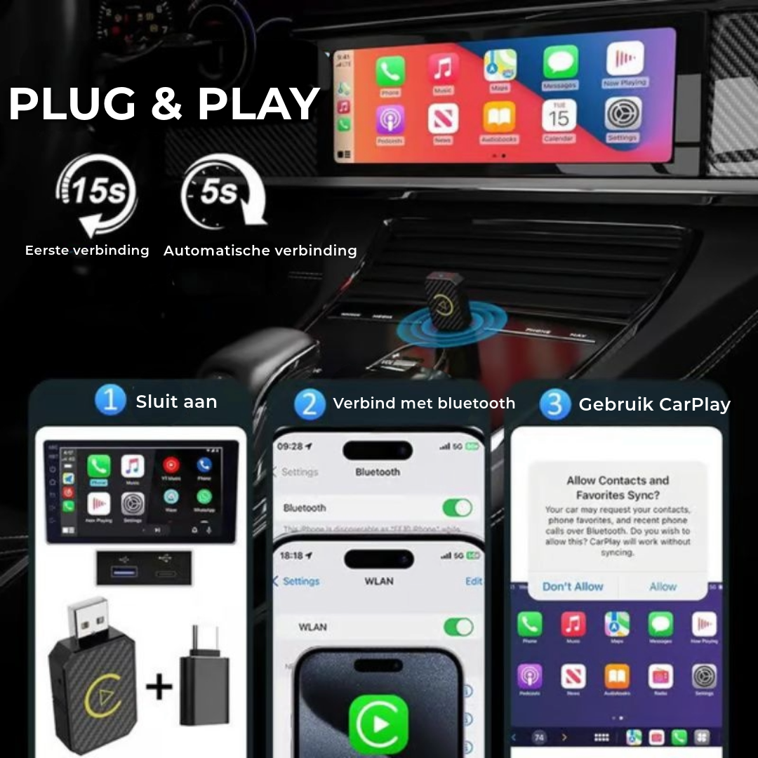 Mini Draadloze CarPlay Adapter