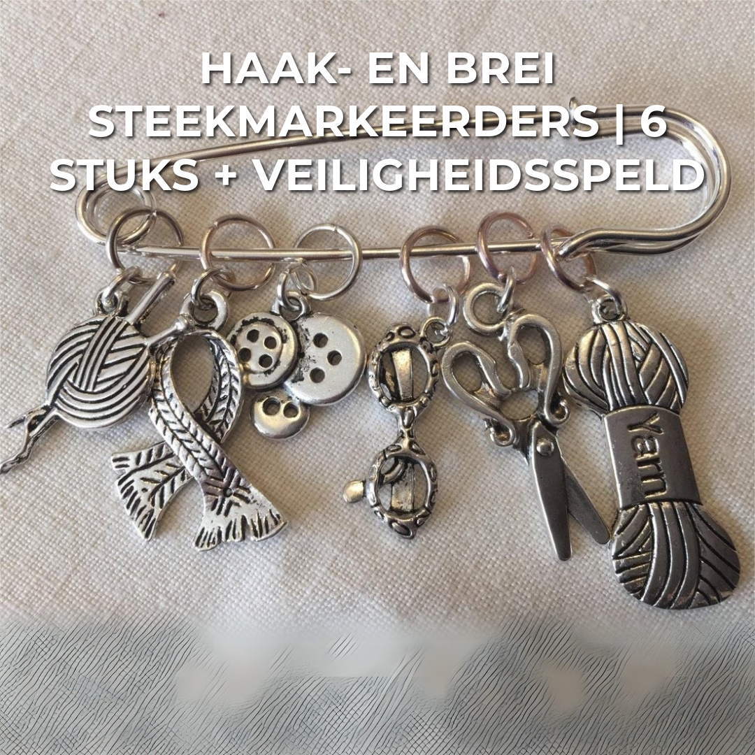 Haak- en Brei Steekmarkeerders | 6 Stuks + Veiligheidsspeld