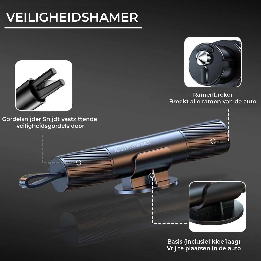 2-In-1 Veilige hamer & glasbreker