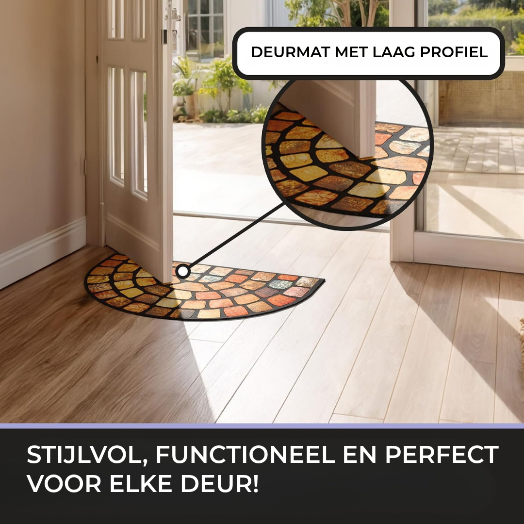 Boho Stijl Halfronde Deurmat – Antislip & Zacht