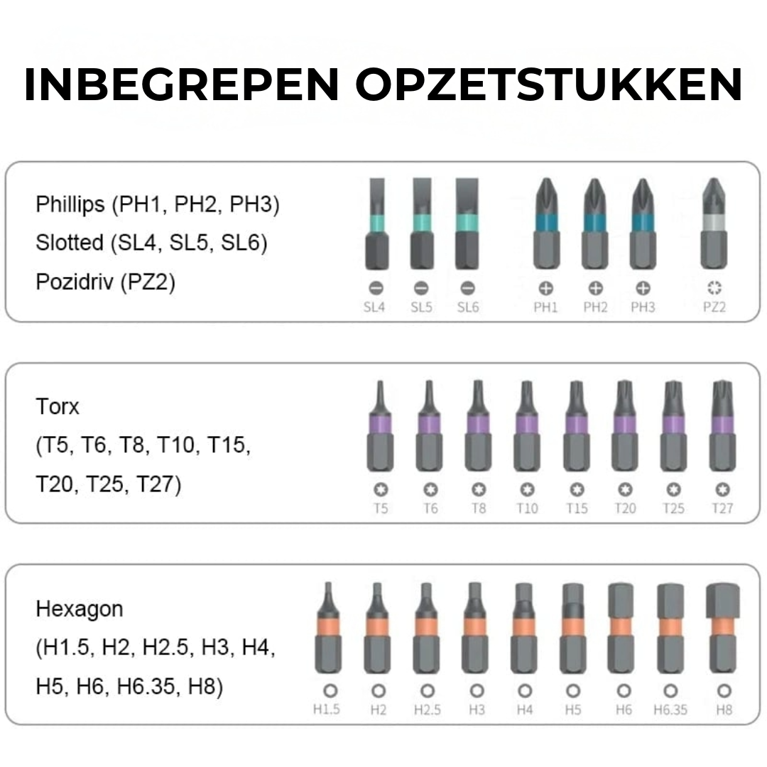 Professionele 24-in-1 Magnetische Schroevendraaier Set