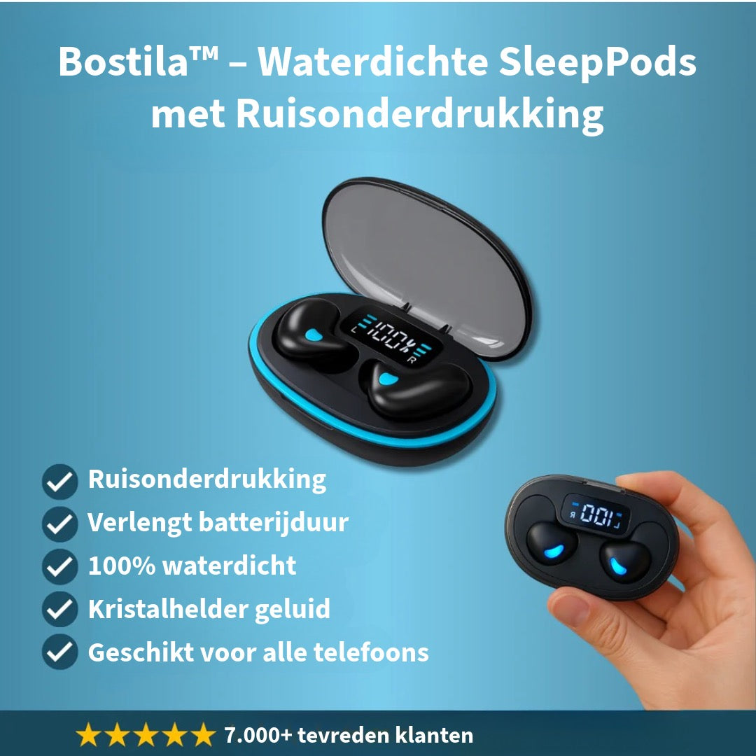 Bostila™ – Waterdichte SleepPods met Ruisonderdrukking