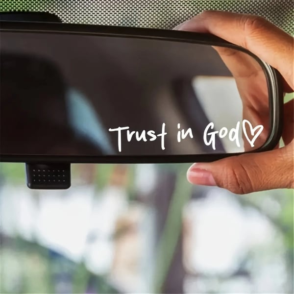 Trust in God Achteruitkijkspiegel Sticker