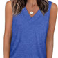 Dames Mouwloze V-hals Top – afslankend, losvallend en casual T-shirt
