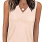 Dames Mouwloze V-hals Top – afslankend, losvallend en casual T-shirt