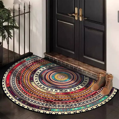 Boho Stijl Halfronde Deurmat – Antislip & Zacht
