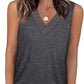 Dames Mouwloze V-hals Top – afslankend, losvallend en casual T-shirt