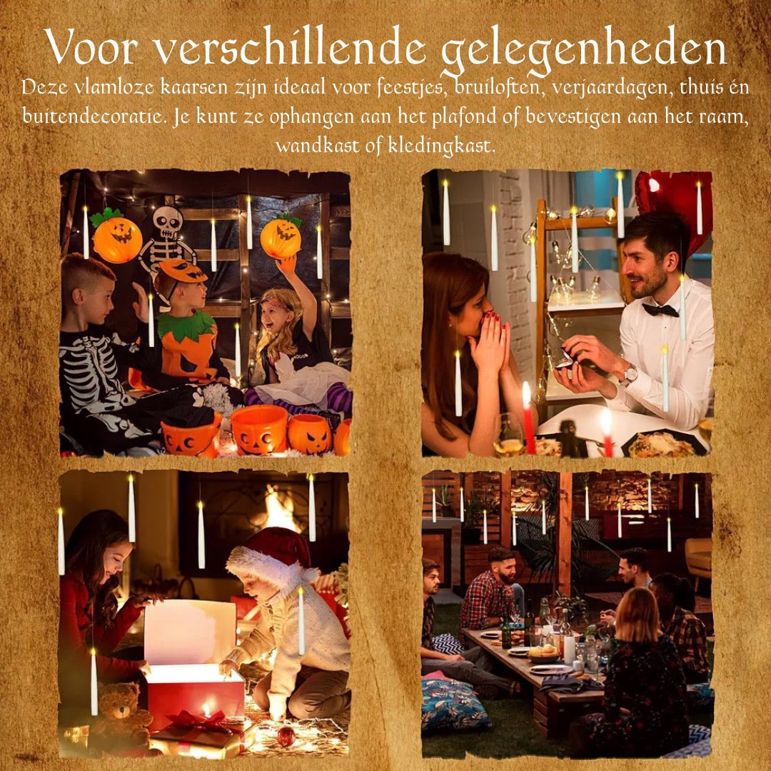 Zwevende Magische Kaarsen + Toverstaf