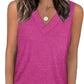 Dames Mouwloze V-hals Top – afslankend, losvallend en casual T-shirt