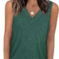 Dames Mouwloze V-hals Top – afslankend, losvallend en casual T-shirt