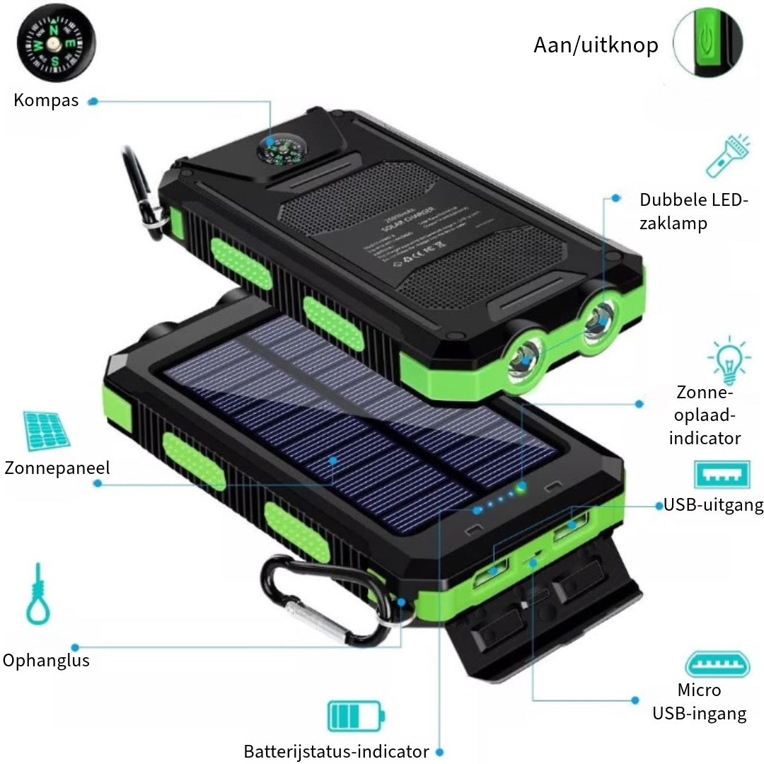 Waterdichte Powerkbank op Zonne-energie