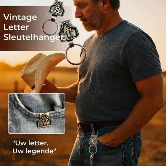 Vintage Letter Sleutelhanger