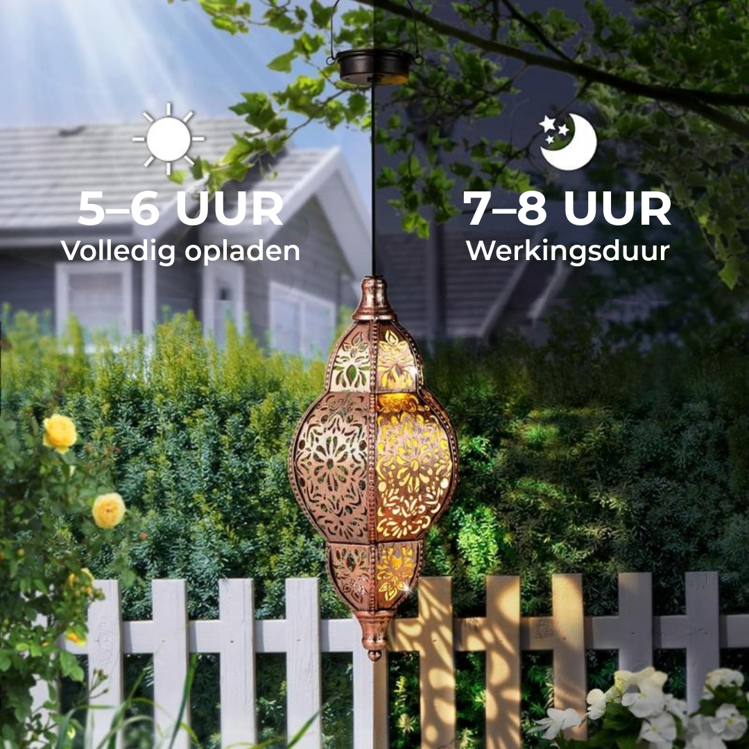 Marokkaanse Ambachtelijke Btuitenverlichting op Zonne-Energie